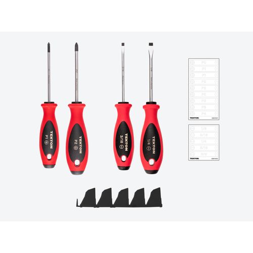 Main product image of Phillips and Slotted Screwdriver Set w/ Black Modular Organizers - 4" Shanks, 4-Piece (#1 - #2, 3/16"- 1/4")
