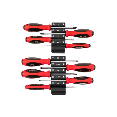 Main product image of Phillips and Slotted Screwdriver Set w/ Black Modular Organizers - 4" Shanks, 9-Piece (#0 - #3, 1/8"- 3/8")