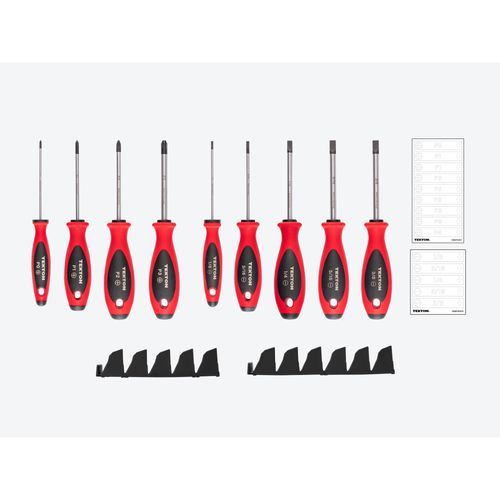 Main product image of Phillips and Slotted Screwdriver Set w/ Black Modular Organizers - 4" Shanks, 9-Piece (#0 - #3, 1/8"- 3/8")