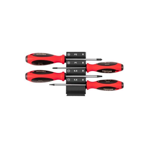 Main product image of Phillips and Slotted Screwdriver Set w/ Black Modular Organizers - 4" Shanks, 4-Piece (#1 - #2, 5.5 - 6.5mm)