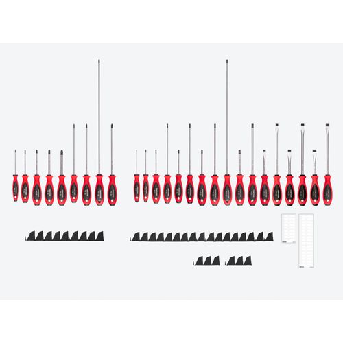 Main product image of Phillips and Slotted Screwdriver Set w/ Black Modular Organizers - 4", 8", 18" Shanks, 26-Piece (#0 - #4, 3 - 14mm)