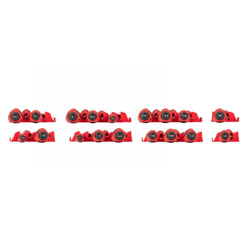 Main product image of Phillips, Slotted, Torx, Square Screwdriver Set w/ Red Modular Organizers - 4" Shanks, 18-Piece (#0 - #3, 3 - 8mm, T10 - T30, #1 - #2)