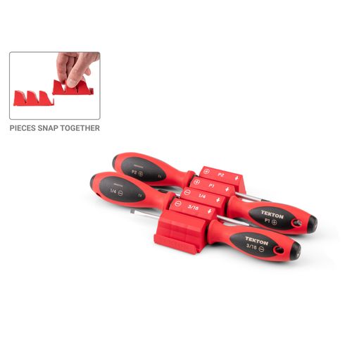 Main product image of Phillips and Slotted Screwdriver Set w/ Red Modular Organizers - 4" Shanks, 4-Piece (#1 - #2, 3/16"- 1/4")