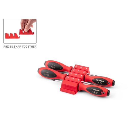 Main product image of Phillips and Slotted Screwdriver Set w/ Red Modular Organizers - 4" Shanks, 4-Piece (#1 - #2, 5.5 - 6.5mm)