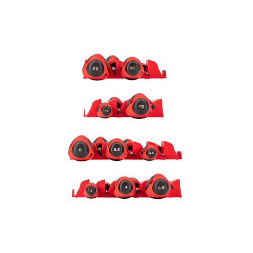 Main product image of Phillips and Slotted Screwdriver Set w/ Red Modular Organizers - 4" Shanks, 10-Piece (#0 - #3, 3 - 8mm)