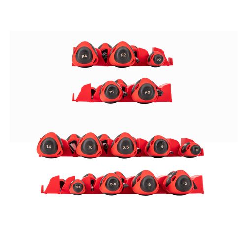Main product image of Phillips and Slotted Screwdriver Set w/ Red Modular Organizers - 4" Shanks, 14-Piece (#0 - #4, 3 - 14mm)