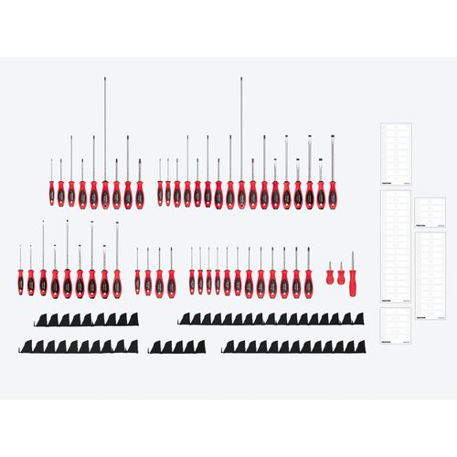 Main product image of Phillips, Slotted, Torx, Square Screwdriver Set w/ Black Modular Organizers - 4", 8", 18" Shanks (54-Piece)