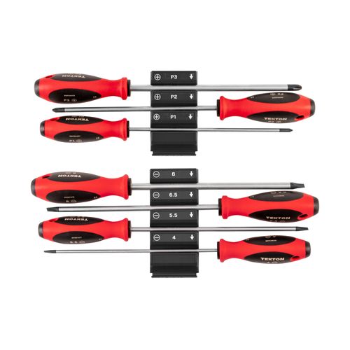 Main product image of Phillips and Slotted Screwdriver Set w/ Black Modular Organizers - 8" Shanks, 7-Piece (#1 - #3, 4 - 8mm)