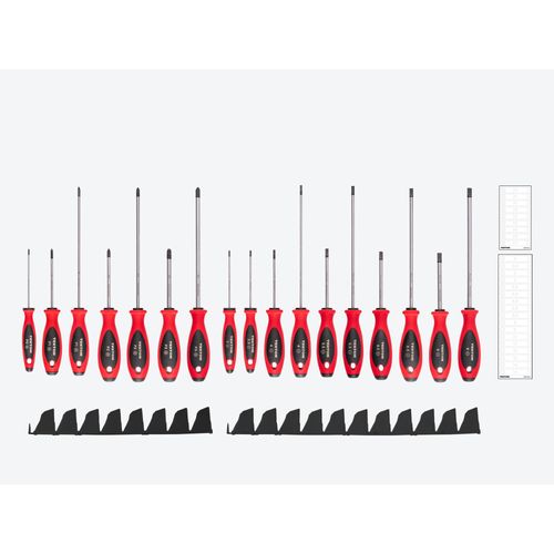 Main product image of Phillips and Slotted Screwdriver Set w/ Black Modular Organizers - 4", 8" Shanks, 17-Piece (#0 - #3, 3 - 8mm)