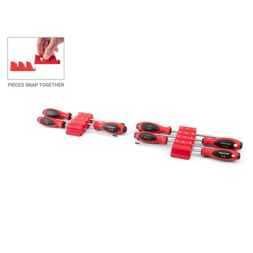 Main product image of Phillips and Slotted Screwdriver Set w/ Red Modular Organizers - 8" Shanks, 7-Piece (#1 - #3, 4 - 8mm)