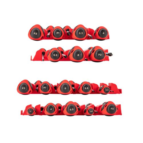 Main product image of Phillips and Slotted Screwdriver Set w/ Red Modular Organizers - 4", 8" Shanks, 17-Piece (#0 - #3, 3 - 8mm)