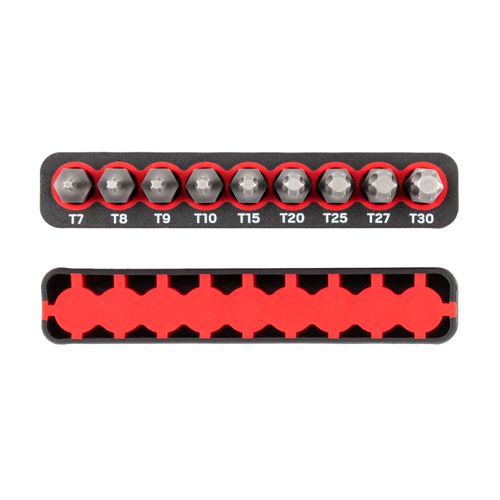 Main product image of 1/4" Star Bit Set with Rail, 9-Piece (T7-T30)
