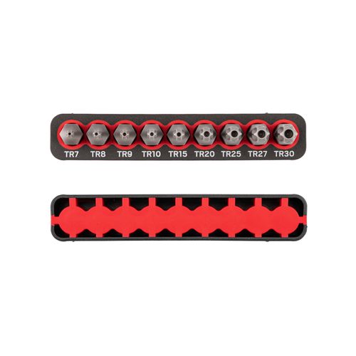 Main product image of 1/4" Star Security Bit Set with Rail, 9-Piece (TR7-TR30)