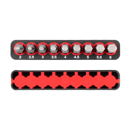 Main product image of 1/4" Metric Hex Bit Set with Rail, 9-Piece (2-6mm)
