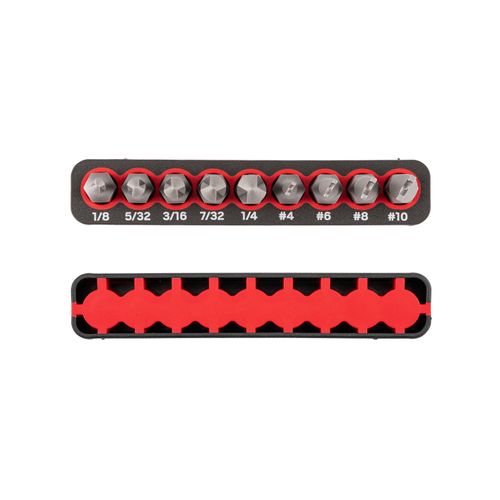 Main product image of 1/4" Clutch and Spanner Security Bit Set with Rail, 9-Piece (1/8-1/4", #4-#10)