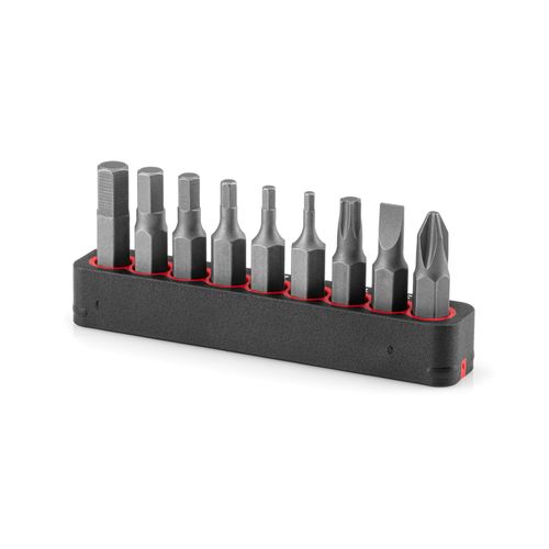 Main product image of 1/4" Bicycle Bit Set with Rail, 9-Piece (#2, 3/16", T25, 2-6mm)