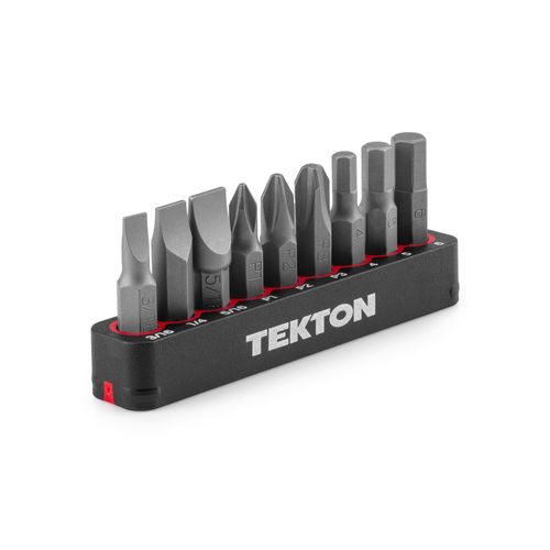 Main product image of 1/4" Hex, Phillips, Slotted Bit Set w/ Rail (9-Piece)
