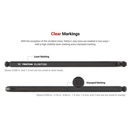 Main product image of Short Arm Ball End Hex L-Key Set with Holder, 23-Piece (0.050-3/8", 1.3-10mm)