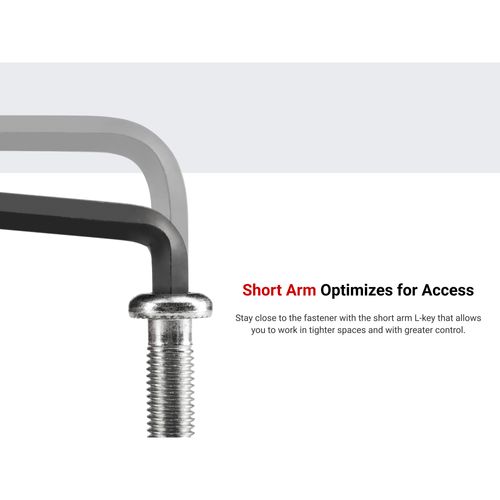 Main product image of Short Arm Ball End Hex L-Key Set with Holder, 23-Piece (0.050-3/8", 1.3-10mm)