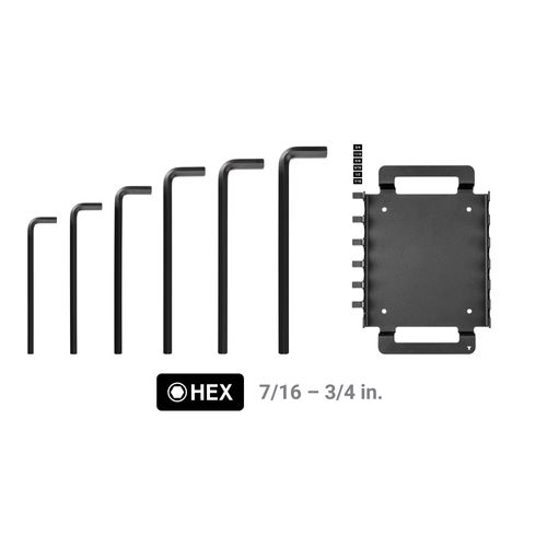 Main product image of Flat End Hex L-Key Set with Rack, 6-Piece (7/16-3/4")