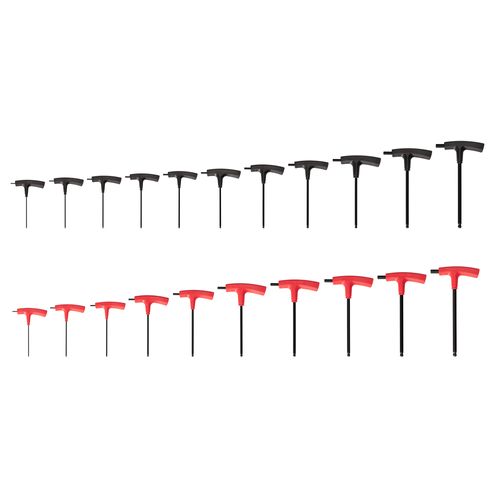 Main product image of Ball End Hex T-Handle Key Set, 21-Piece (5/64-3/8", 2-10mm)