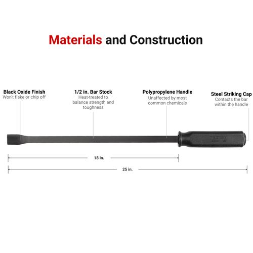 Main product image of 25" Angled End Handled Pry Bar