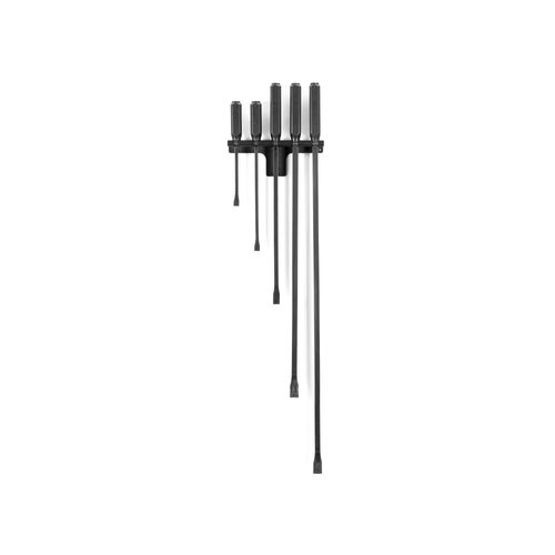 Main product image of Angled End Handled Pry Bar Set with Wall Hanger, 5-Piece (12, 17, 25, 36, 45")