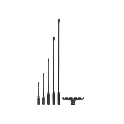 Main product image of Angled End Handled Pry Bar Set with Wall Hanger, 5-Piece (12, 17, 25, 36, 45")