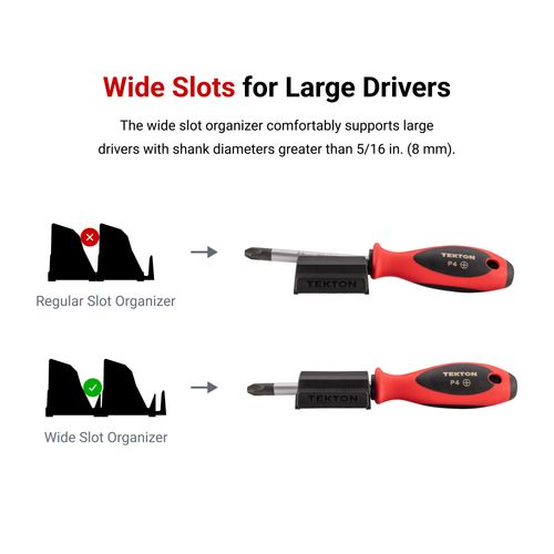 Main product image of 5-Tool Modular Driver Organizer Set, Wide Slot (Red)