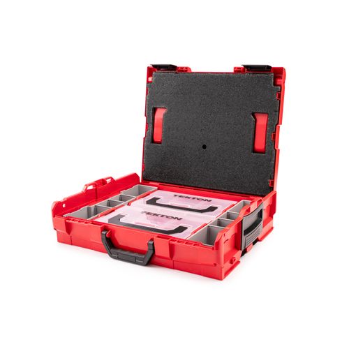 Main product image of Shallow Stacking Tool Box (L-BOXX 1) w/ Red Mini Stacking Tool Box (L-BOXX Mini) and Organizer Bins