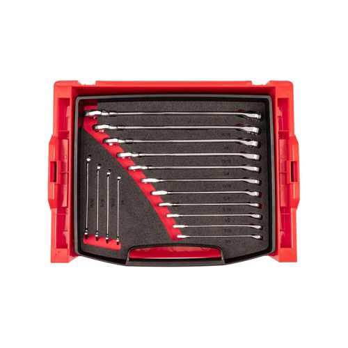 Main product image of Combination Wrench Set with Open Top Drawer and Rack, 15-Piece (1/4-1")