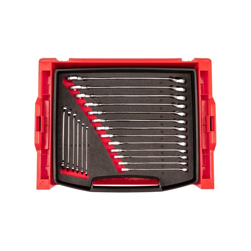 Main product image of Combination Wrench Set with Open Top Drawer and Rack, 19-Piece (6-24mm)
