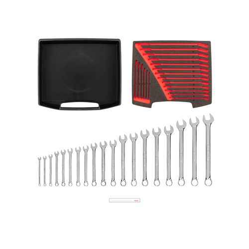 Main product image of Combination Wrench Set with Open Top Drawer and Rack, 19-Piece (6-24mm)