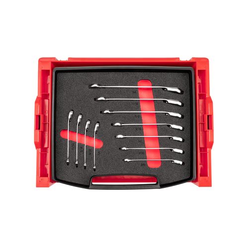 Main product image of Reversible 12-Point Ratcheting Combination Wrench Set with Open Top Drawer and Rack, 11-Piece (1/4-3/4")