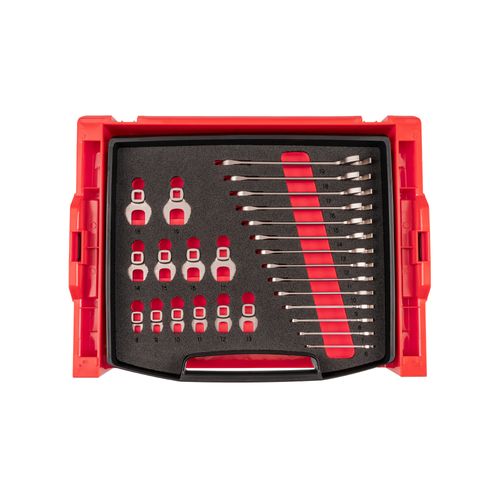 Main product image of Angle Head and Crowfoot Wrench Set with Open Top Drawer and Rack, 26-Piece (6-19mm)