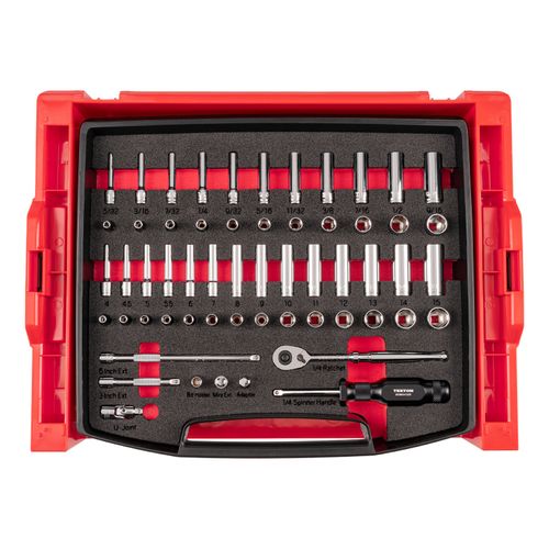 Main product image of 1/4" Drive 6-Point Socket and Ratchet Set with Open Top Drawer and Rack, 58-Piece (5/32-9/16", 4-15mm)