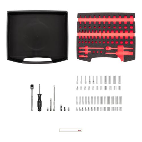 Main product image of 1/4" Drive 6-Point Socket and Ratchet Set with Open Top Drawer and Rack, 58-Piece (5/32-9/16", 4-15mm)