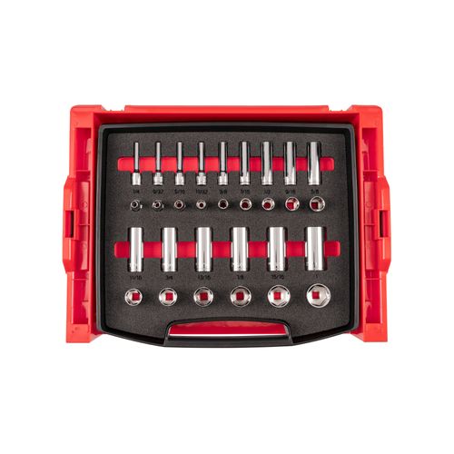 Main product image of 3/8" Drive 6-Point Socket Set with Open Top Drawer and Rack, 30-Piece (1/4-1")