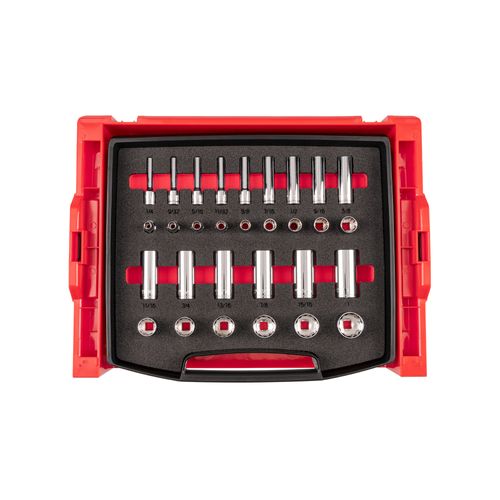 Main product image of 3/8" Drive 12-Point Socket Set with Open Top Drawer and Rack, 30-Piece (1/4-1")