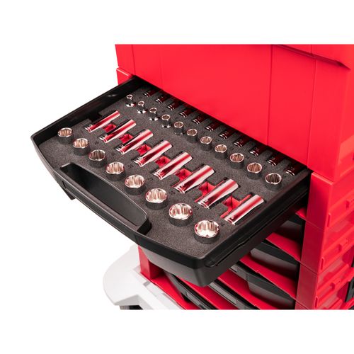 Main product image of 3/8" Drive 12-Point Socket Set with Open Top Drawer and Rack, 30-Piece (1/4-1")