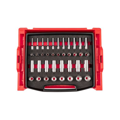Main product image of 3/8" Drive 12-Point Socket Set with Open Top Drawer and Rack, 38-Piece (6-24mm)