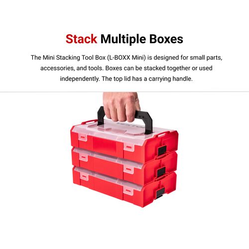 Main product image of Red Mini Stacking Tool Box w/ Dividers (3-Piece)