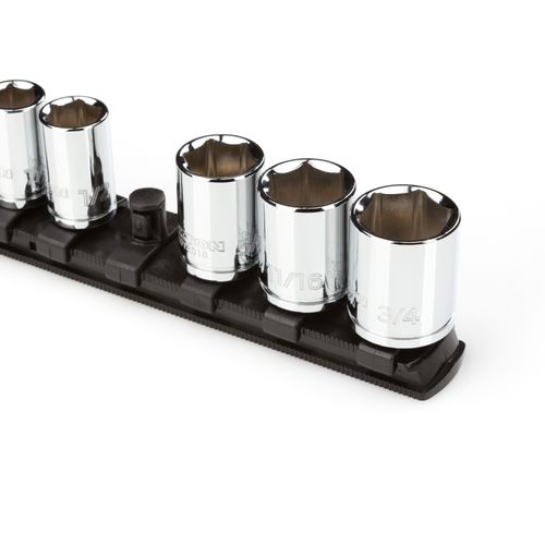 Main product image of 3/8" Drive x 8" Socket Rail, 10 Clips (Black)
