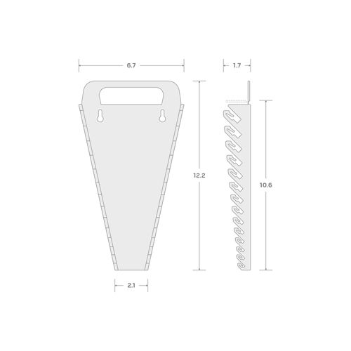 Main product image of 3/4" Drive x 8" Socket Rail, 5 Clips (Gray)