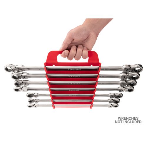 Main product image of 7-Tool Long Flex 12-Point Ratcheting Box End Wrench Holder (Red)