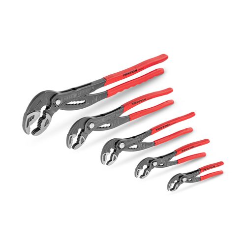 Main product image of Angle Nose Push Button Adjustable Pliers Set, 5-Piece (5", 7", 10", 12", 16")