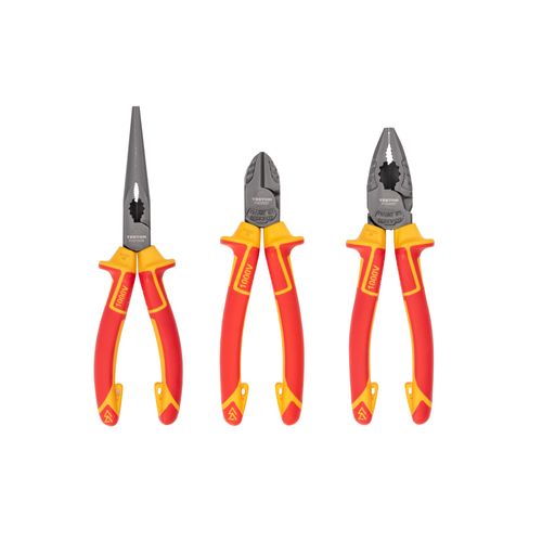 Main product image of Insulated Pliers Set, 3-Piece (Combination, Long Nose, Diagonal Cutting)