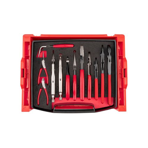 Main product image of Gripping, Cutting, and Locking Pliers Set w/ Open Top Drawer and Rack (12-Piece)