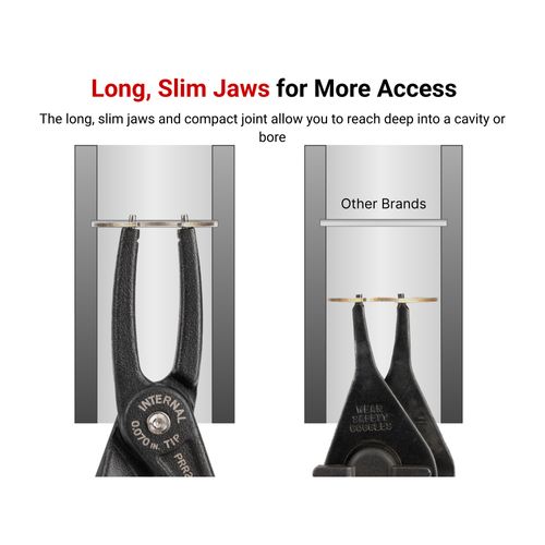 Main product image of 7" Internal and External Retaining Ring Pliers Set with Pouch, 4 Pieces (0.070" Tips)