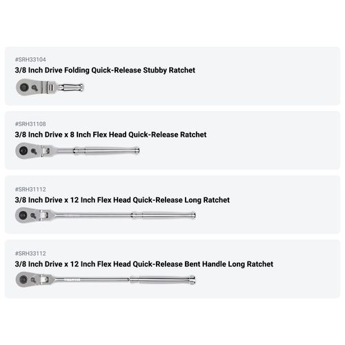 Main product image of 3/8" Drive Quick-Release Ratchet, L-Handle, and Breaker Bar Set (10-Piece)